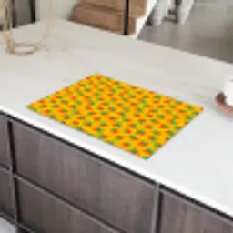 Geel - Aardbeien - Effect Inductie beschermer vinyl 3mm klein 276 -sfeer8