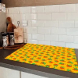 Geel - Aardbeien - Effect Inductie beschermer vinyl 3mm klein 276 -sfeer3