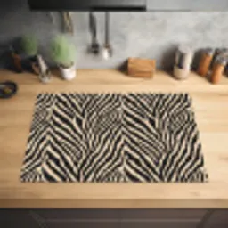 Zebra - Klassiek - Zwart Inductie beschermer vinyl 3mm klein 276 -sfeer5