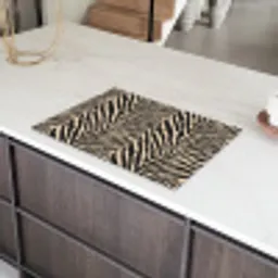 Zebra - Klassiek - Zwart Inductie beschermer vinyl 3mm klein 276 -sfeer8