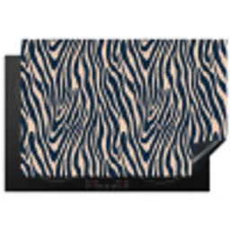 Zebra - Patroon - Blauw - Beige Inductie beschermer vinyl 3mm klein 276 -3d