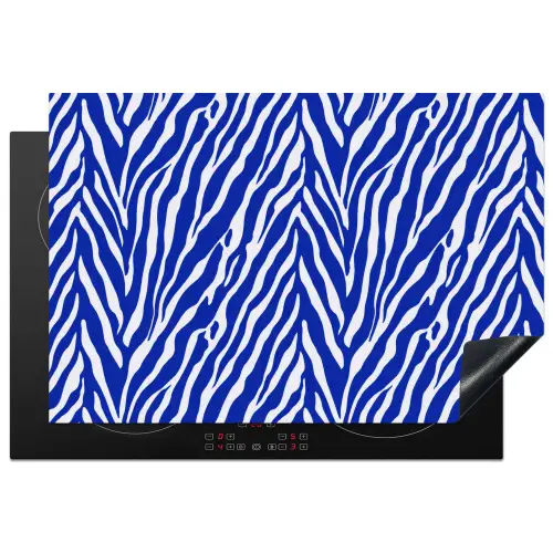 Zebra - Patroon - Kobalt - Blauw Inductie beschermer vinyl 3mm klein 276 -3d