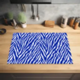 Zebra - Patroon - Kobalt - Blauw Inductie beschermer vinyl 3mm klein 276 -sfeer5