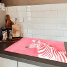 Zebra - Pink - Verf Inductie beschermer vinyl 3mm klein -sfeer3