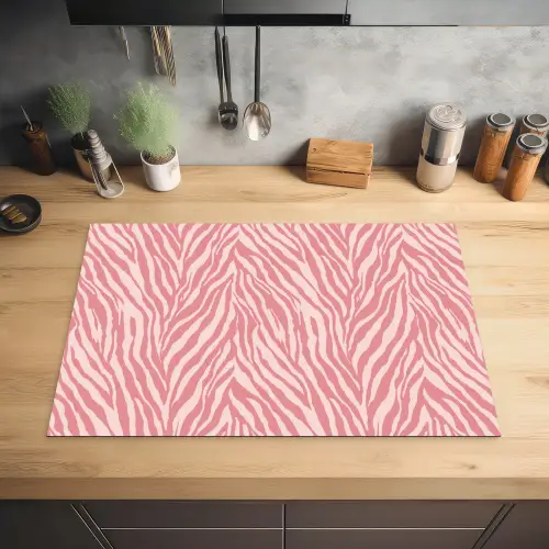Zebra - Print - Roze Inductie beschermer vinyl 3mm klein 276 -sfeer5