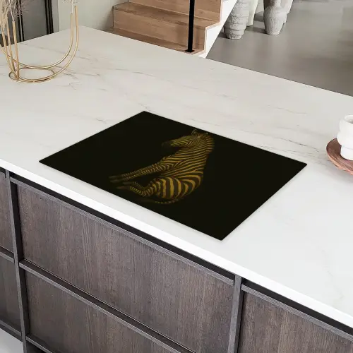 Zebra - Strepen - Goud Inductie beschermer vinyl 3mm klein -sfeer8