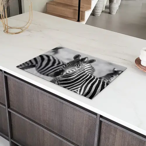 Zebra's - Zwart - Wit Inductie beschermer vinyl 3mm klein -sfeer8
