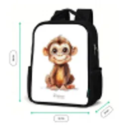 Baby aap Rugzak - Zwart middel -productfoto_formaten