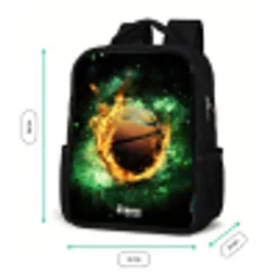 Basketbal in vlammen en explosieve energie Rugzak - Zwart middel -productfoto_formaten