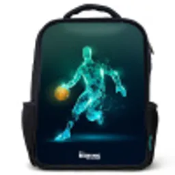 Basketbalspeler in neon dribbelactie Rugzak - Zwart middel -3d