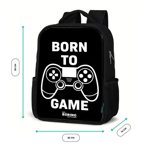 Born to game met controller Rugzak - Zwart middel -productfoto_formaten