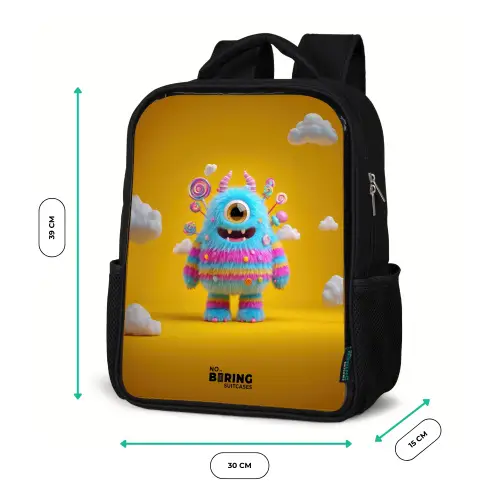 Snoep - Monster - Regenboog Rugzak - Zwart middel -productfoto_formaten