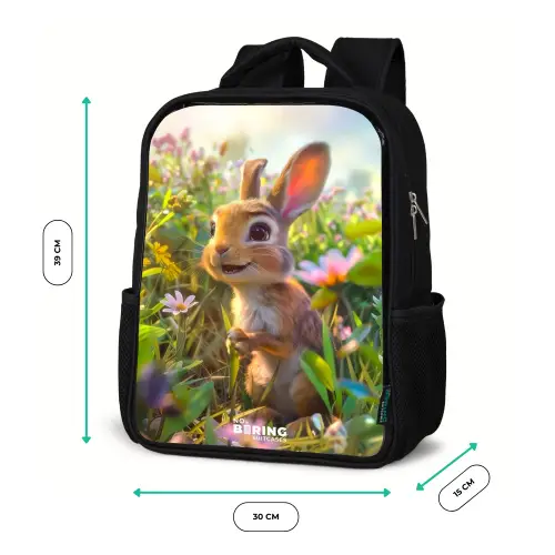 Kareltje konijn Rugzak - Zwart middel -productfoto_formaten
