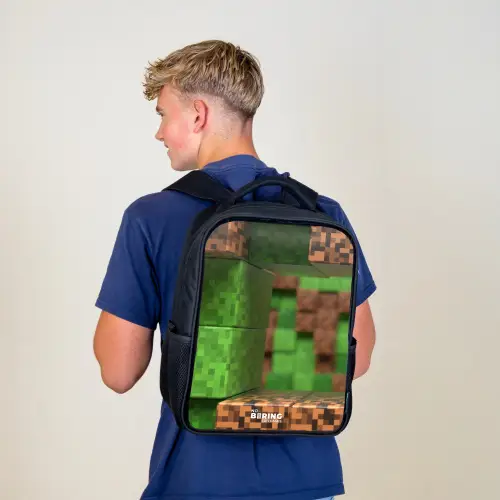 Close-up met pixelachtige blokken Rugzak - Zwart middel -sfeer8