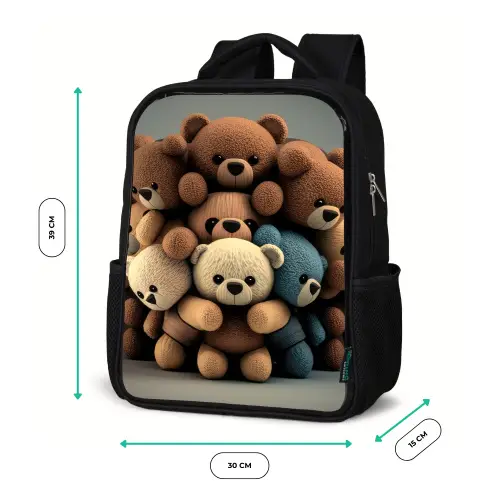 Knuffelberen Rugzak - Zwart middel -productfoto_formaten
