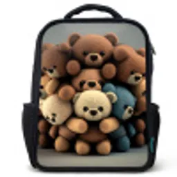 Knuffelberen Rugzak - Zwart middel -3d