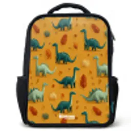 Dino - Dieren - Patroon Rugzak - Zwart middel -3d
