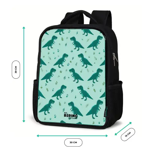 Dinos - Patroon - Groen Rugzak - Zwart middel -productfoto_formaten