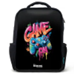 Game - Controller - Graffiti - Neon Rugzak - Zwart middel -3d