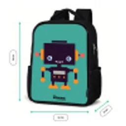 Groene robot Rugzak - Zwart middel -productfoto_formaten
