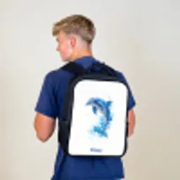 Springende blauwe dolfijn Rugzak - Zwart middel -sfeer8