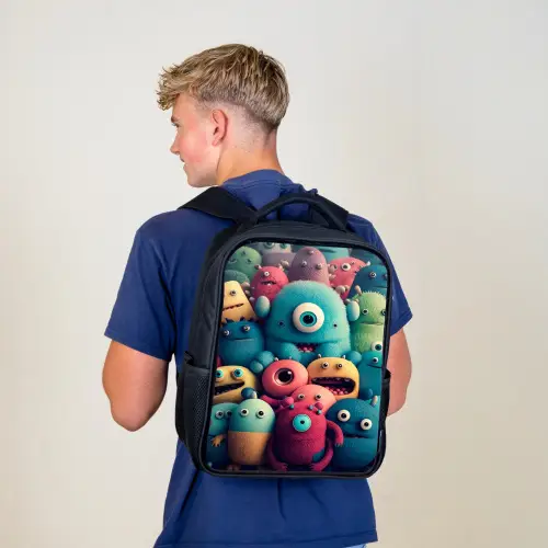 Monster Menigte Rugzak - Zwart middel -sfeer8