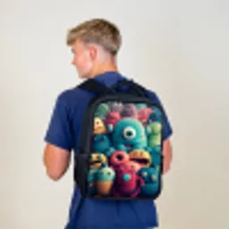 Monster Menigte Rugzak - Zwart middel -sfeer8