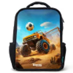 Monstertruck scoort goal in woestijnstadion Rugzak - Zwart middel -3d