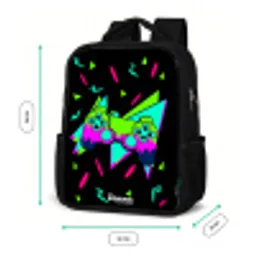 Neon controller op zwart Rugzak - Zwart middel -productfoto_formaten