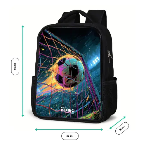 Neon - Net - Voetbal - Kleurrijk Rugzak - Zwart middel -productfoto_formaten