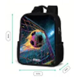 Neon - Net - Voetbal - Kleurrijk Rugzak - Zwart middel -productfoto_formaten