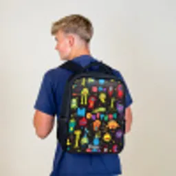 Patroon van monsters Rugzak - Zwart middel -sfeer8