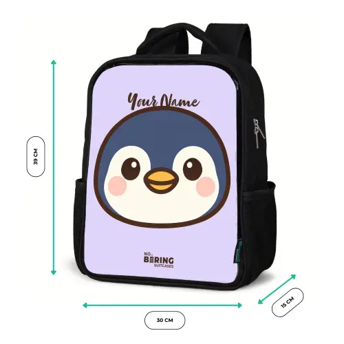 Pinguïn Rugzak - Zwart middel -productfoto_formaten