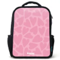 Roze hartjes patroon Rugzak - Zwart middel -3d