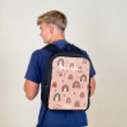 Roze regenbogen patroon Rugzak - Zwart middel -sfeer8
