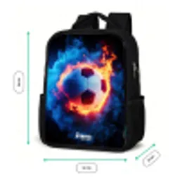 Voetbal in vuur en ijs Rugzak - Zwart middel -productfoto_formaten