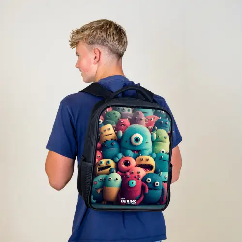 Zachte en bolle monsters Rugzak - Zwart middel -sfeer8