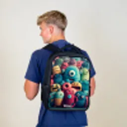 Zachte en bolle monsters Rugzak - Zwart middel -sfeer8