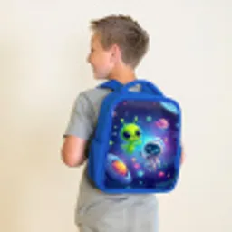 Vriendschap tussen sterren en planeten Kinderrugzak - Blauw middel -sfeer2