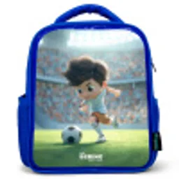 Jongen - Voetbal - Stadion - Zonlicht Kinderrugzak - Blauw middel -3d