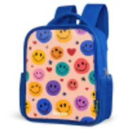 Vrolijk Smiley-patroon Kinderrugzak - Blauw middel -schuin
