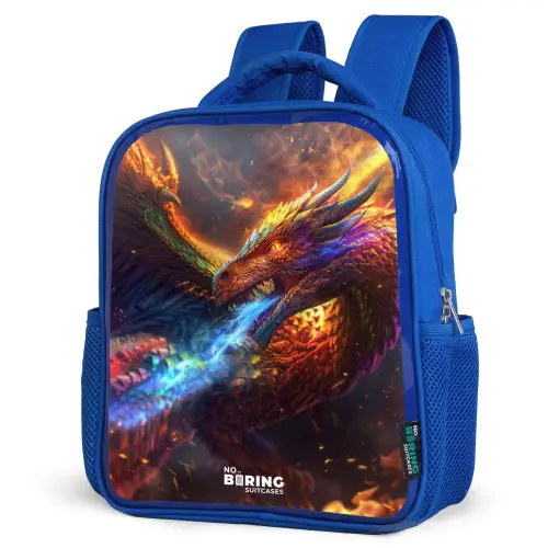 Chroma krijger Kinderrugzak - Blauw middel -schuin