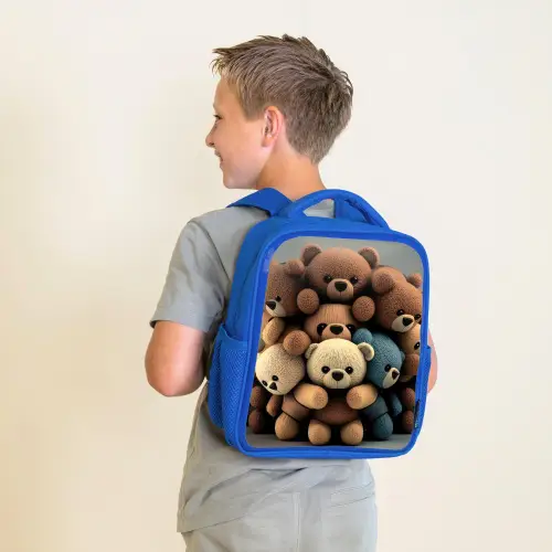 Knuffelberen Kinderrugzak - Blauw middel -sfeer2