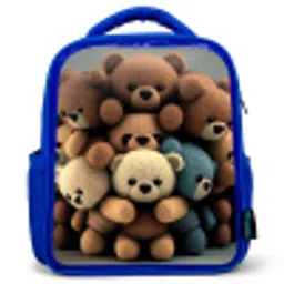 Knuffelberen Kinderrugzak - Blauw middel -3d