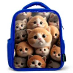 Knuffelkatjes Kinderrugzak - Blauw middel -3d