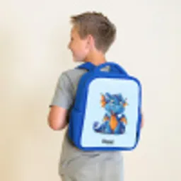 Dinky draakje Kinderrugzak - Blauw middel -sfeer2