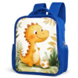 Dino - Voetbal - Oranje Kinderrugzak - Blauw middel -schuin