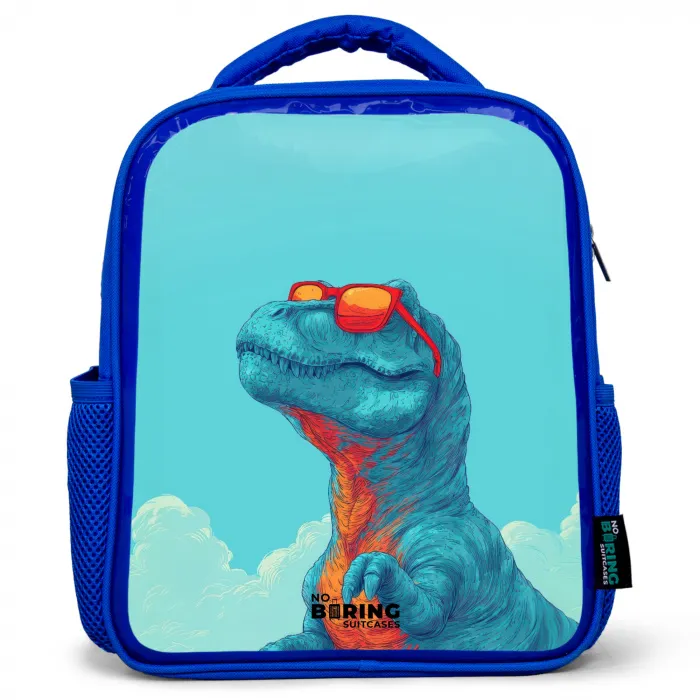 Dino - Zonnebril - Blauw Kinderrugzak - Blauw middel -3d