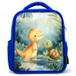 Dino - Schildpad - Jungle Kinderrugzak - Blauw middel -3d