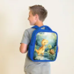 Dino - Schildpad - Jungle Kinderrugzak - Blauw middel -sfeer2